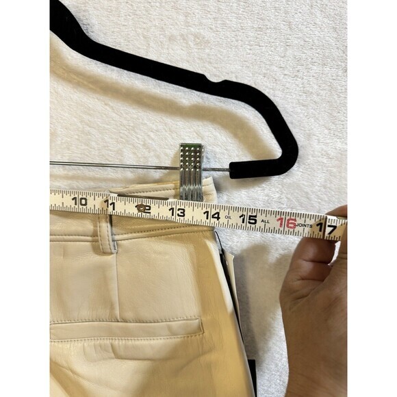 ARITZIA Babaton Vegan Leather Wide Leg Culottes Soft Sand 6 NWT - Picture 7 of 10